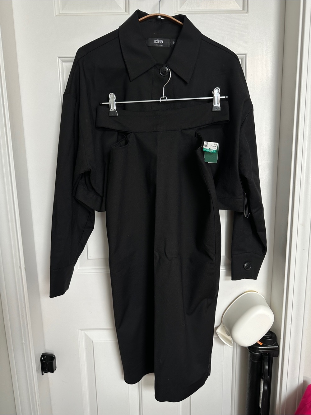 ICÔNE Simons Black Cutout Skirt S with Cropped Jacket M